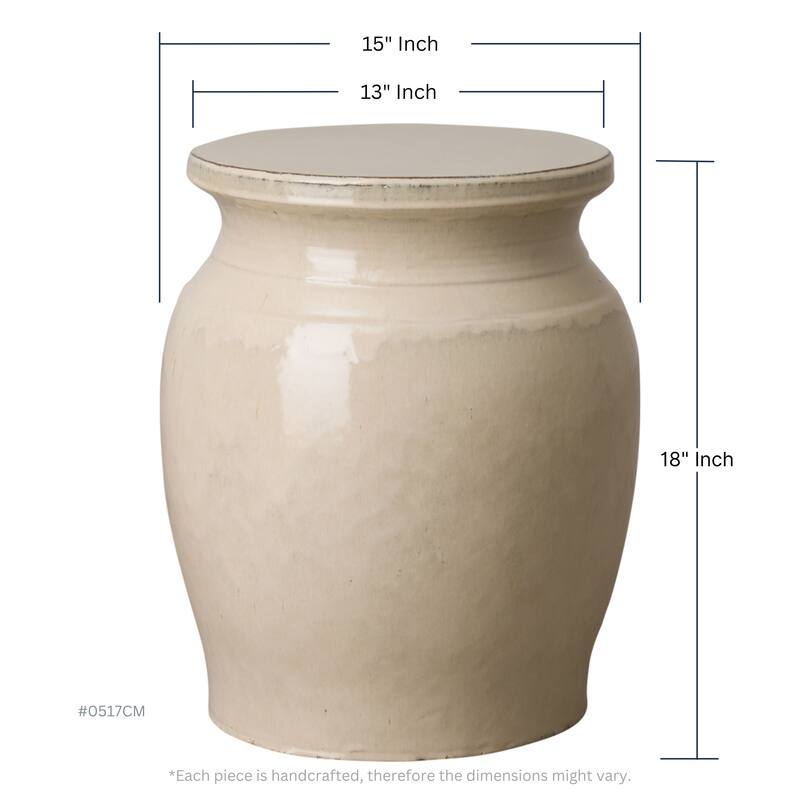 Koji Garden Seat, Cream 15x18"H