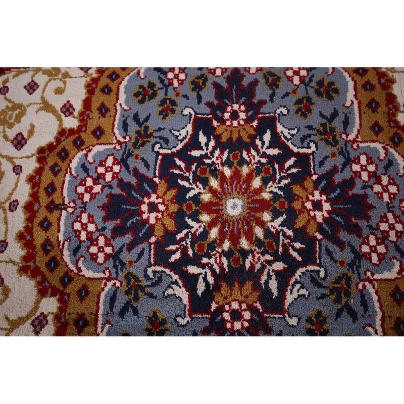 Floral Red Paisley Kashan Turkish Area Rug Machine Made Carpet - 9'8" x 12'10"