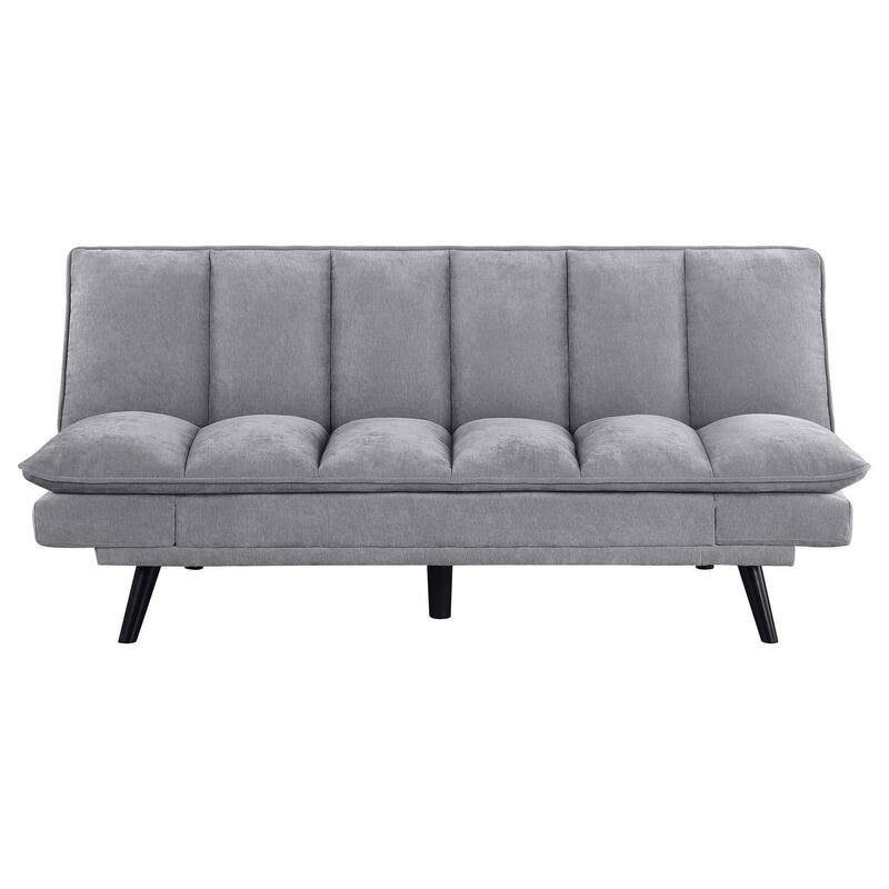 Loyla Convertible Sofa Bed, Tufted Slate Gray Fabric, Black, 78 Inch