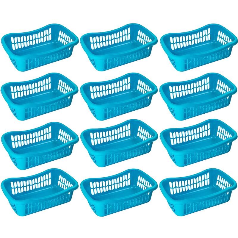 Large Plastic Storage Basket for Organizing Kitchen Pantry, Kids Room
