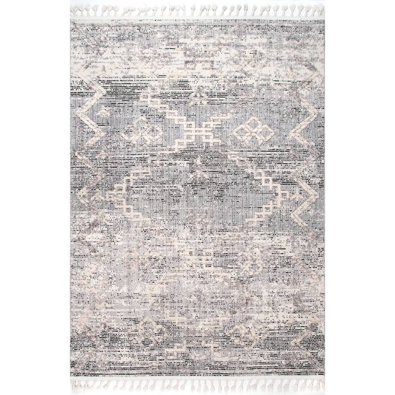 Nuloom Roxy Textured Diamond Tassel Area Rug