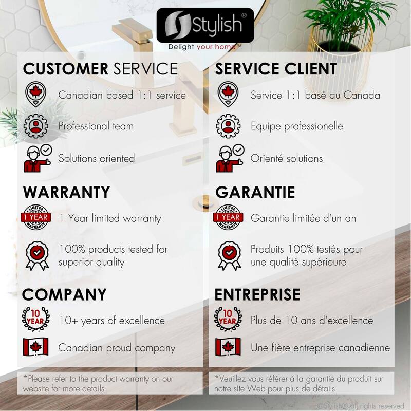 STYLISH Pop-Up Bathroom Sink Drain with Overflow (Set of Two)