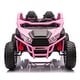 preview thumbnail 36 of 58, 24V Two-Seater UTV for Kids, Off-Road Ride On Car with Remote Control, Bluetooth, Four-Wheel Suspension, and Rear Storage Pink