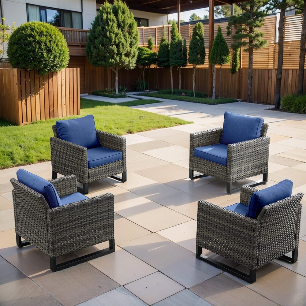 Gymojoy 4-Piece Outdoor Patio Garden Chairs with Cushion