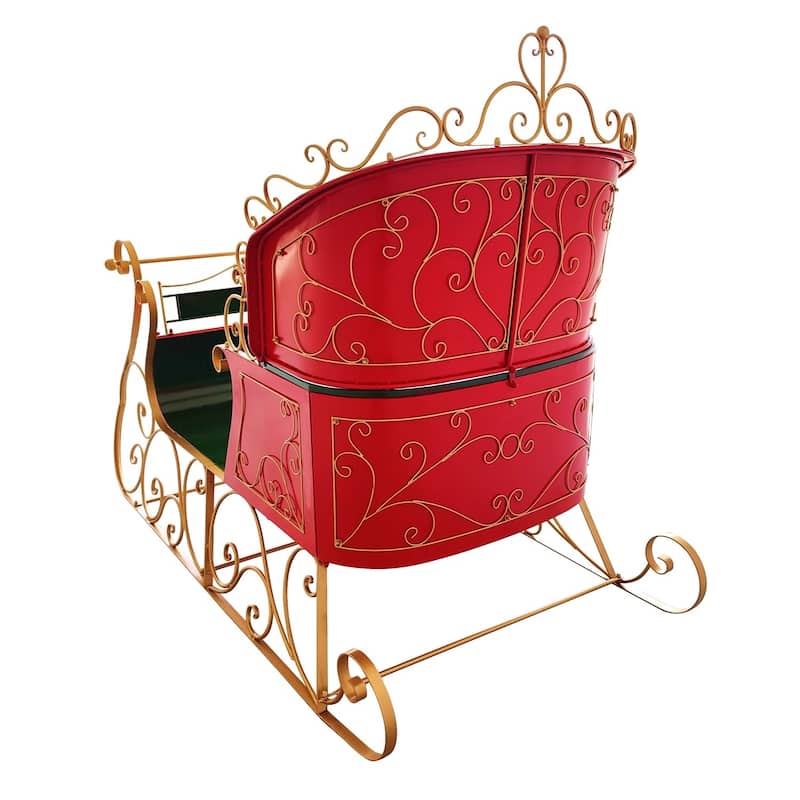 5.5 Foot Tall Elegant Metal Christmas Sleigh - 93"x47.25"x68"