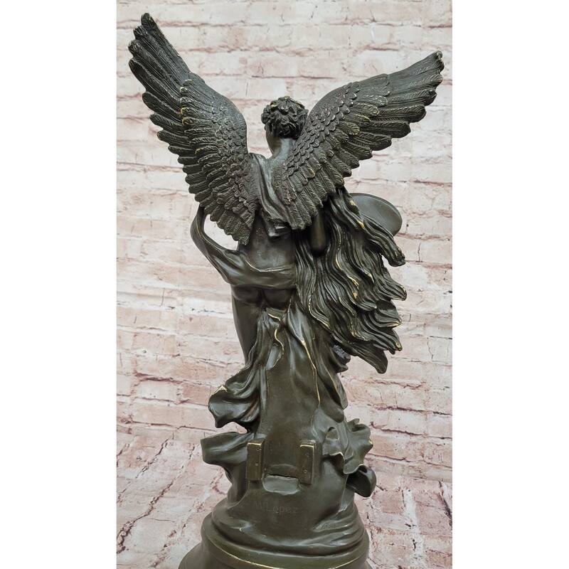 Bronze Mythical Lovers Eros Psyche Statue With Wings Decor