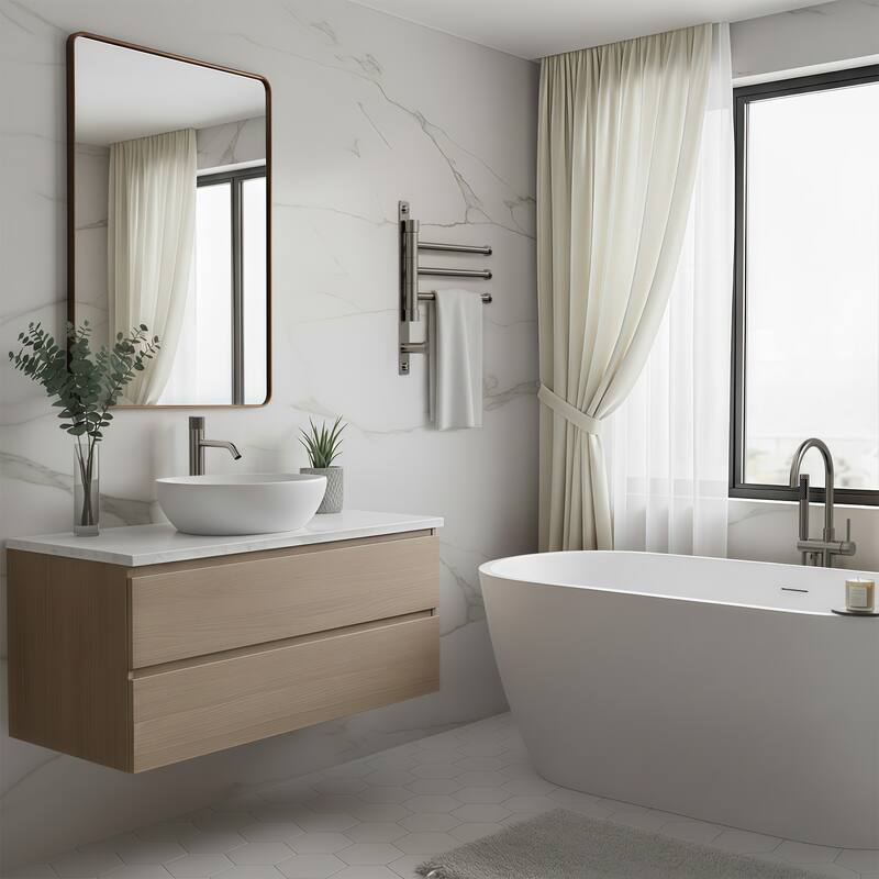 GRANDJOY Wall-Mounted Stainless Steel Swivel Towel Bar with 3 Rotatable Arms