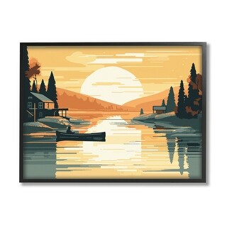 Stupell Sunrise Lake Scenery Framed Giclee Art Design by Ziwei Li - Bed ...