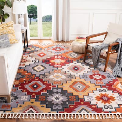 SAFAVIEH Farmhouse Palaghia Boho Tribal Polyester Rug