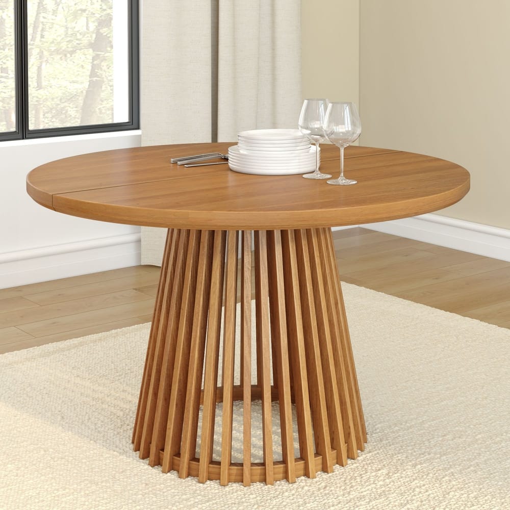 Solid Wood Round 47" Pedestal Dining Table