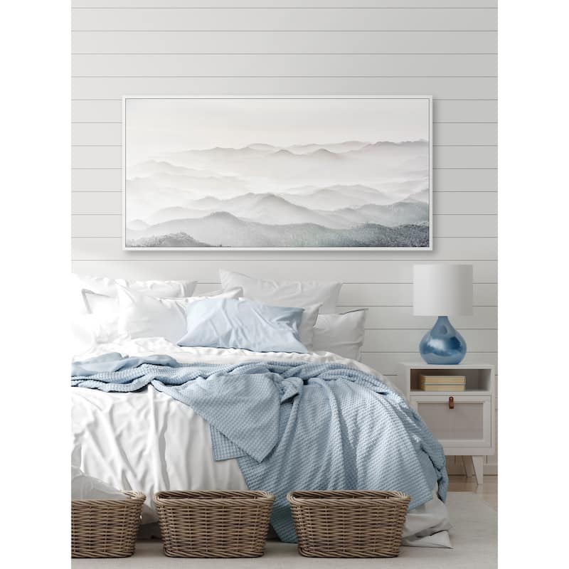White Mountains Floater Framed Print on Canvas