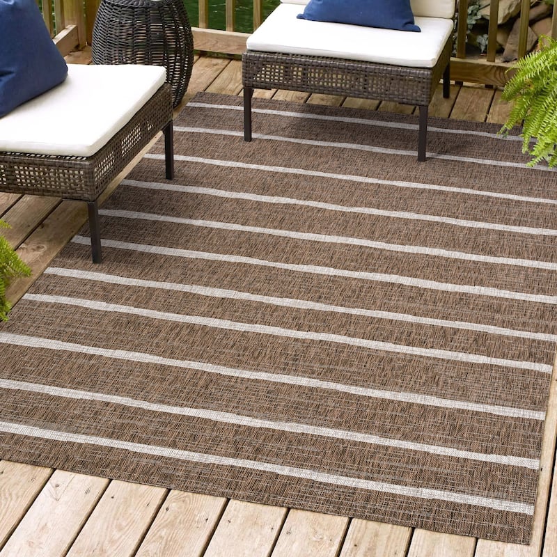 JONATHAN Y Andratx Berber Stripe Indoor/Outdoor Area Rug