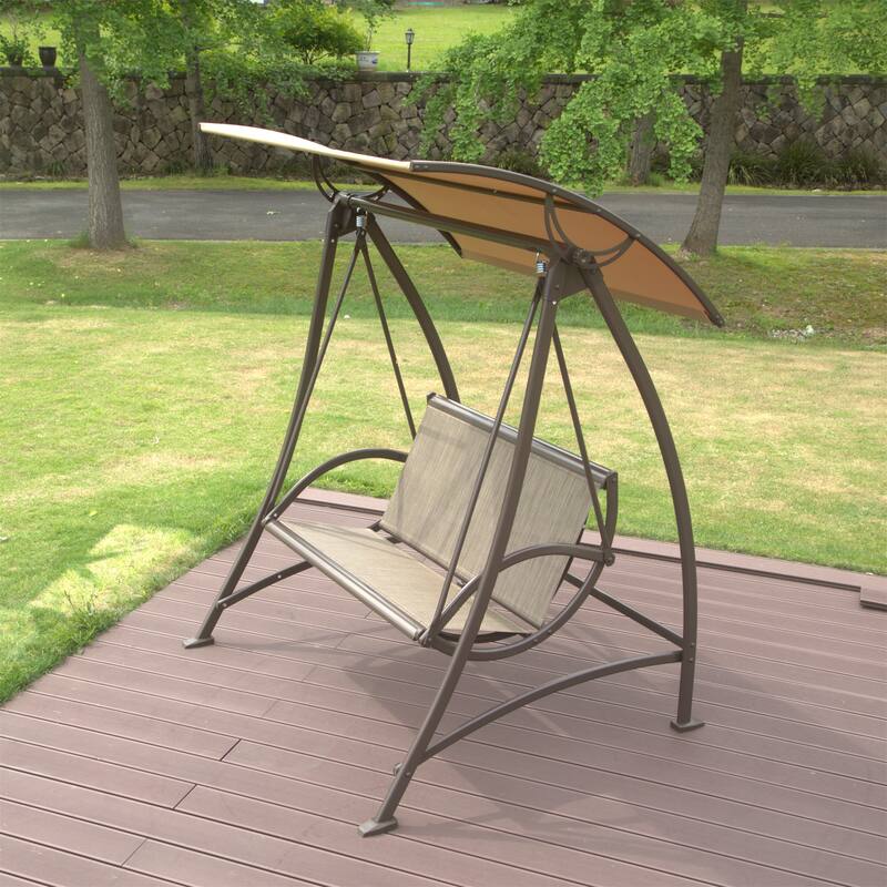 Steel 2-Seat Patio Swing with Canopy