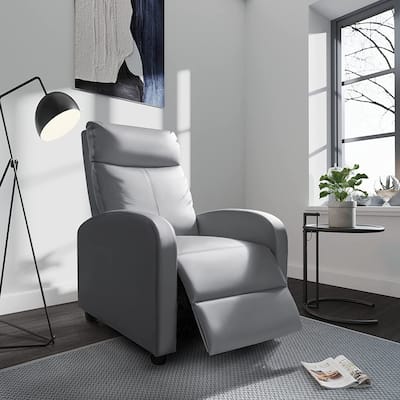 Furniwell PU Leather Sofa Recliner with Padded Seat and Backrest.
