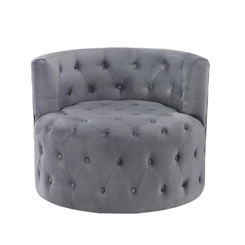 Courtenay Velvet Swivel Chair - 33" x 33" x 27"