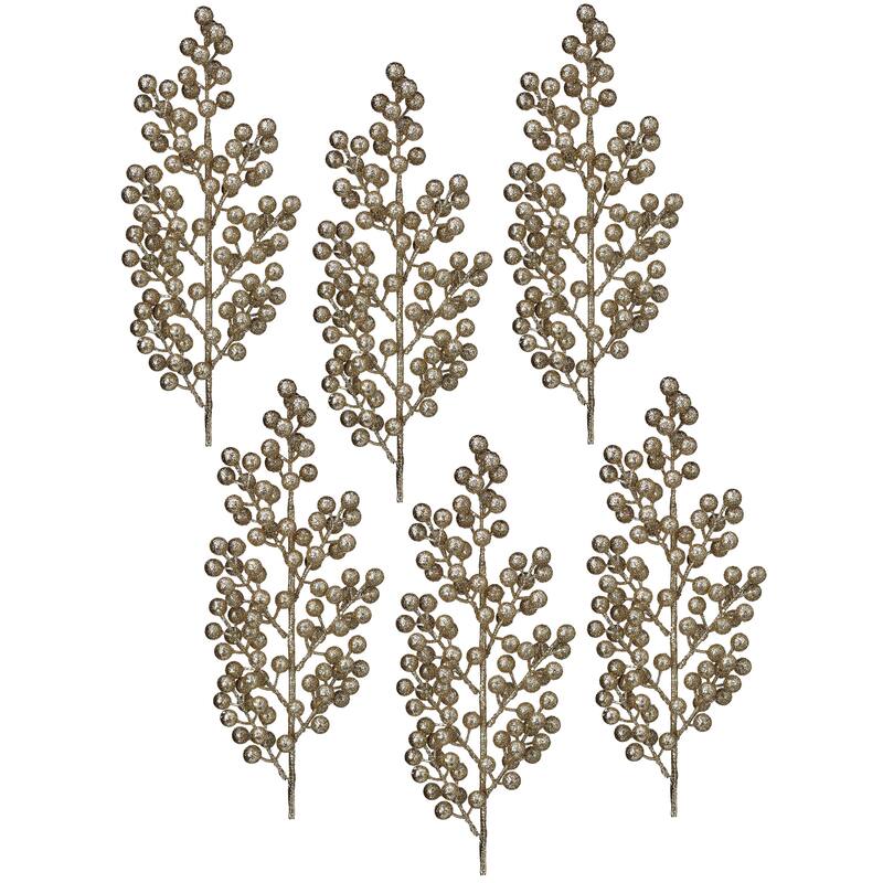 24" Glittered Cluster Berry Spike