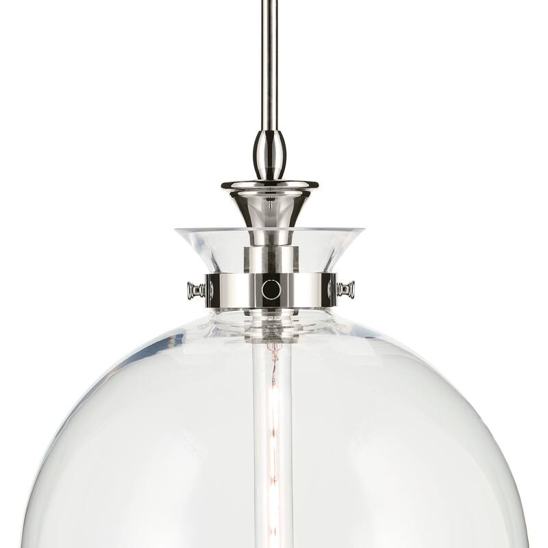 Kichler Lighting Laria 15 Inch 1 Light Pendant with Clear Glass in Polished Nickel