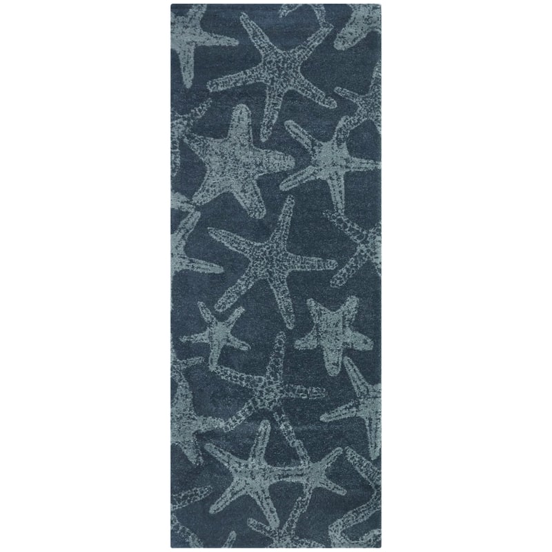 Leyton Nautical Solid Starfish Coastal Area Rug
