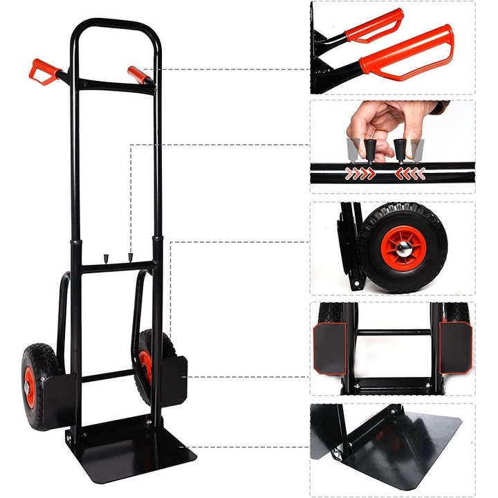 Heavy Duty Hand Truck Trolley 660lbs Capacity Dolly Cart w/ Foldable Nose  Plate Red, 1 unit - Kroger