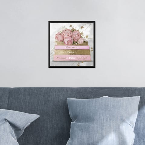 Oliver Gal 'Floral Fashion Books' Glam Pink Wall Art Canvas Print