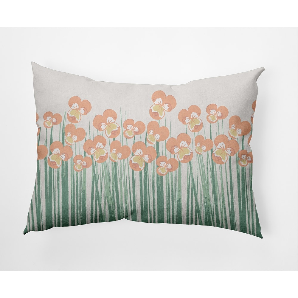 Field of Pansies Outdoor Pillow
