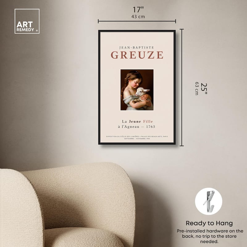 Girl and Her Lamb Canvas by Art Remedy