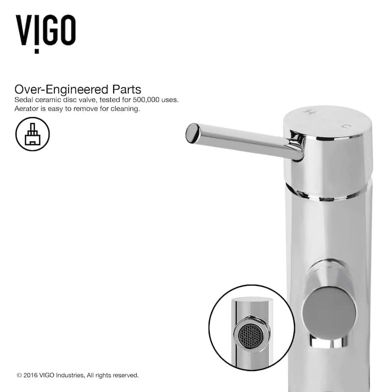 VIGO Noma 8" H Single Handle Single Hole Bathroom Faucet