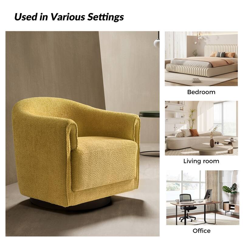 Jeffrey Transitional Comfortable Upholstered Swivel Chair by HULALA HOME