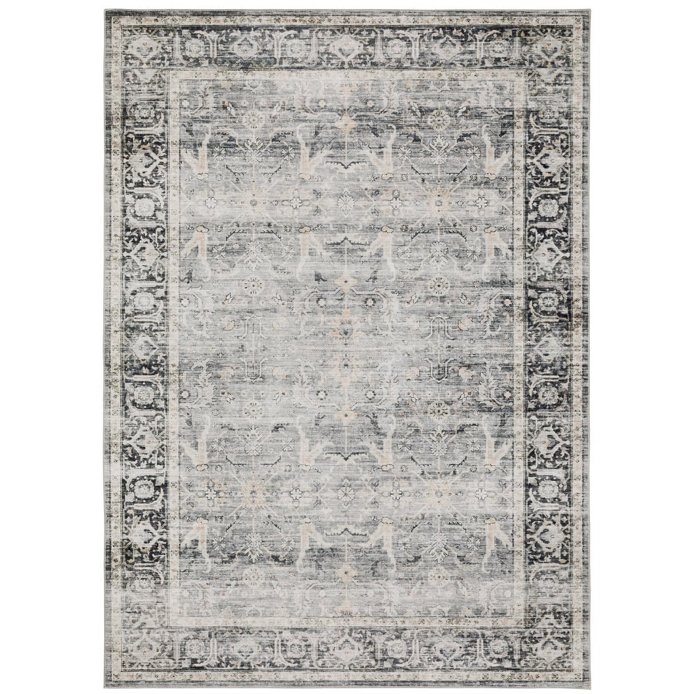 Vista Home Clarissa Washable Bordered Oriental Indoor Area Rug Mat