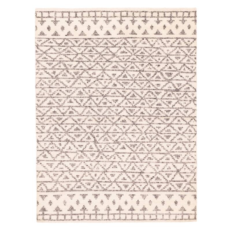 ECARPETGALLERY Hand-knotted Tangier Cream Wool Rug - 5'3 x 7'5