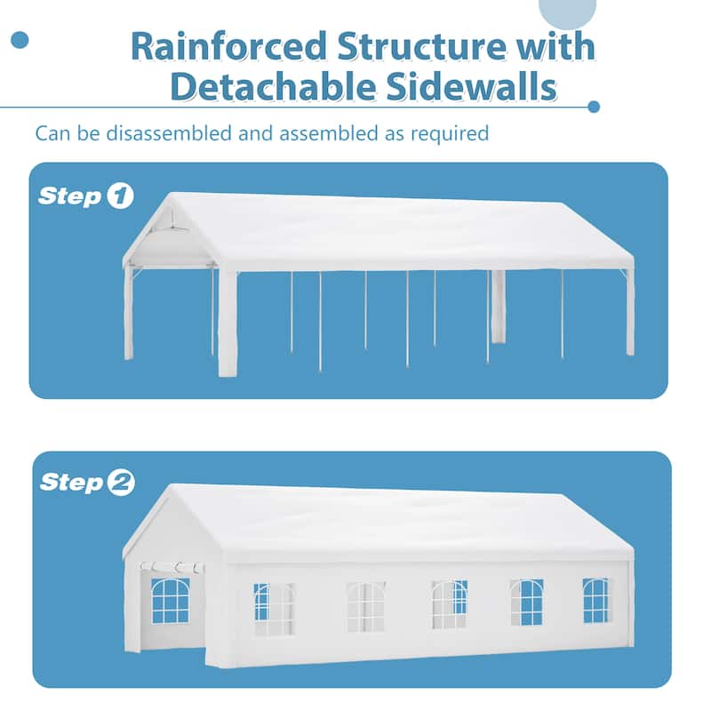 GDFStudio - Nashua Waterproof Event Protection Outdoor Gazebo Pavilion Shelter Tent