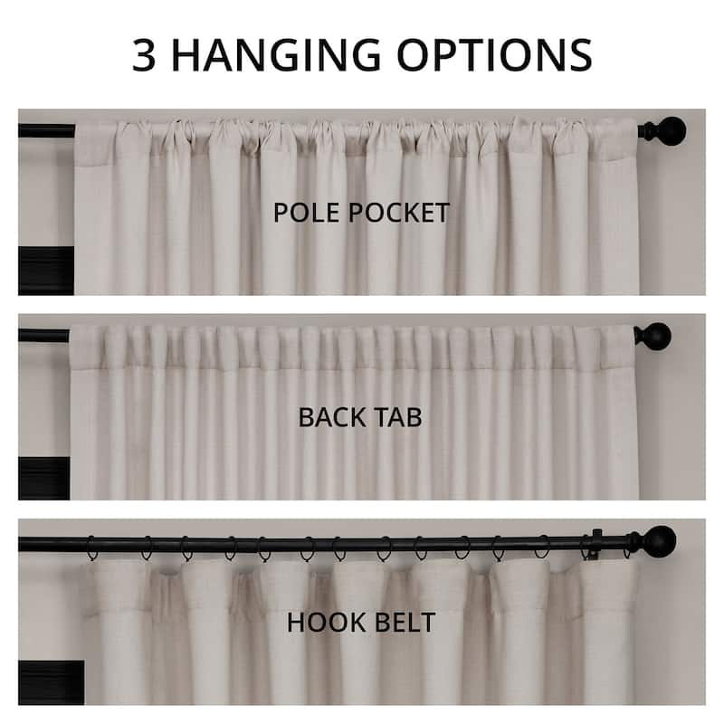 Exclusive Fabrics Textured Faux Linen Extra Wide Room Darkening Curtains for Bedroom & Living Room Curtains (1 Panel)