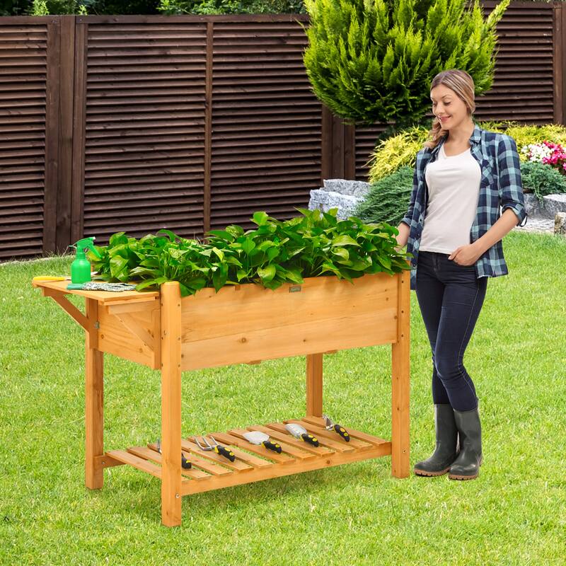 Planter Raised Bed Elevated Raised Garden Box with 8 Grids