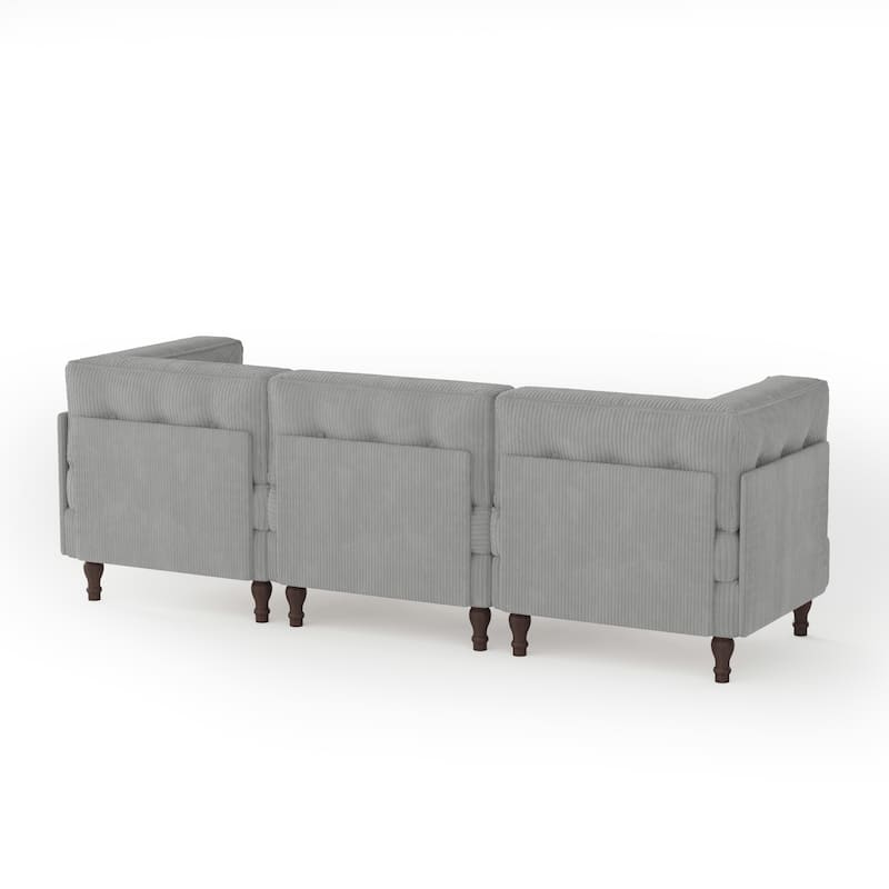 Oversized Modular Sectional Corduroy Fabric Tufted Sofa