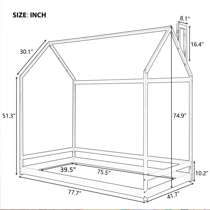 Full Size House Bed Wood Bed