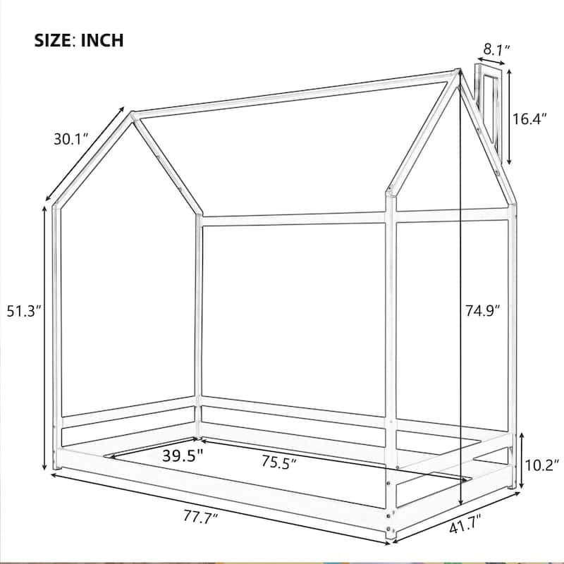 House Bed Wood Bed