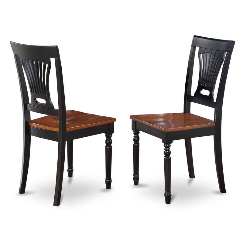 HomeStock 5-Piece Black and Cherry Finish Solid Wood Top Dining table with 4 Chairs with Slat Back