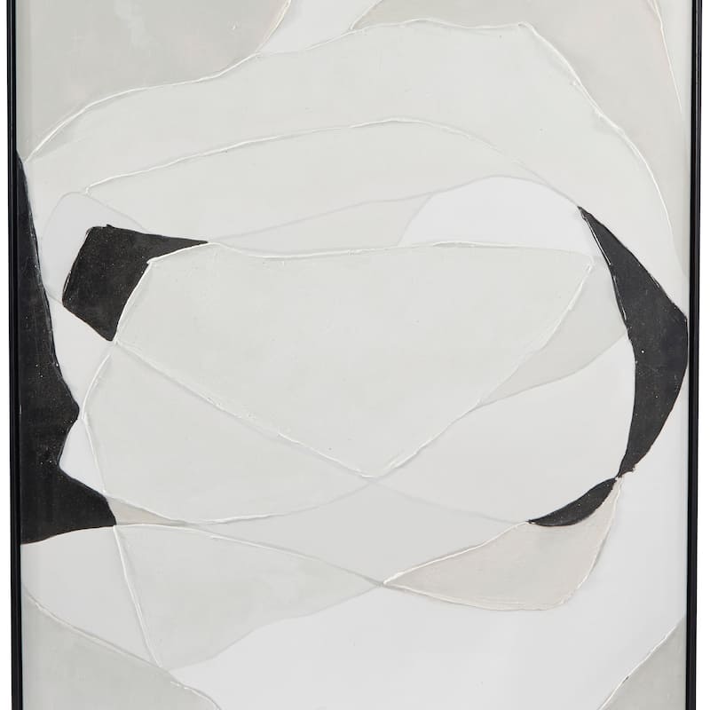 Canvas Contemporary Abstract Framed Wall Art with Black Frame