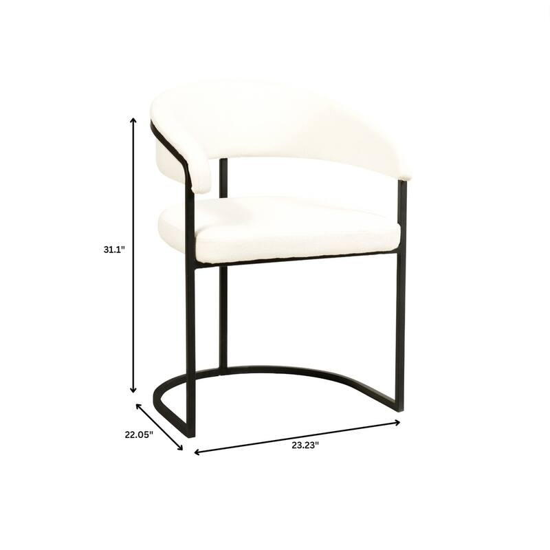 LeisureMod Set of 2 Aero Upholstered in Leather Dining Chair in Iron Accent Armchair in Polyester for Home & Kitchen