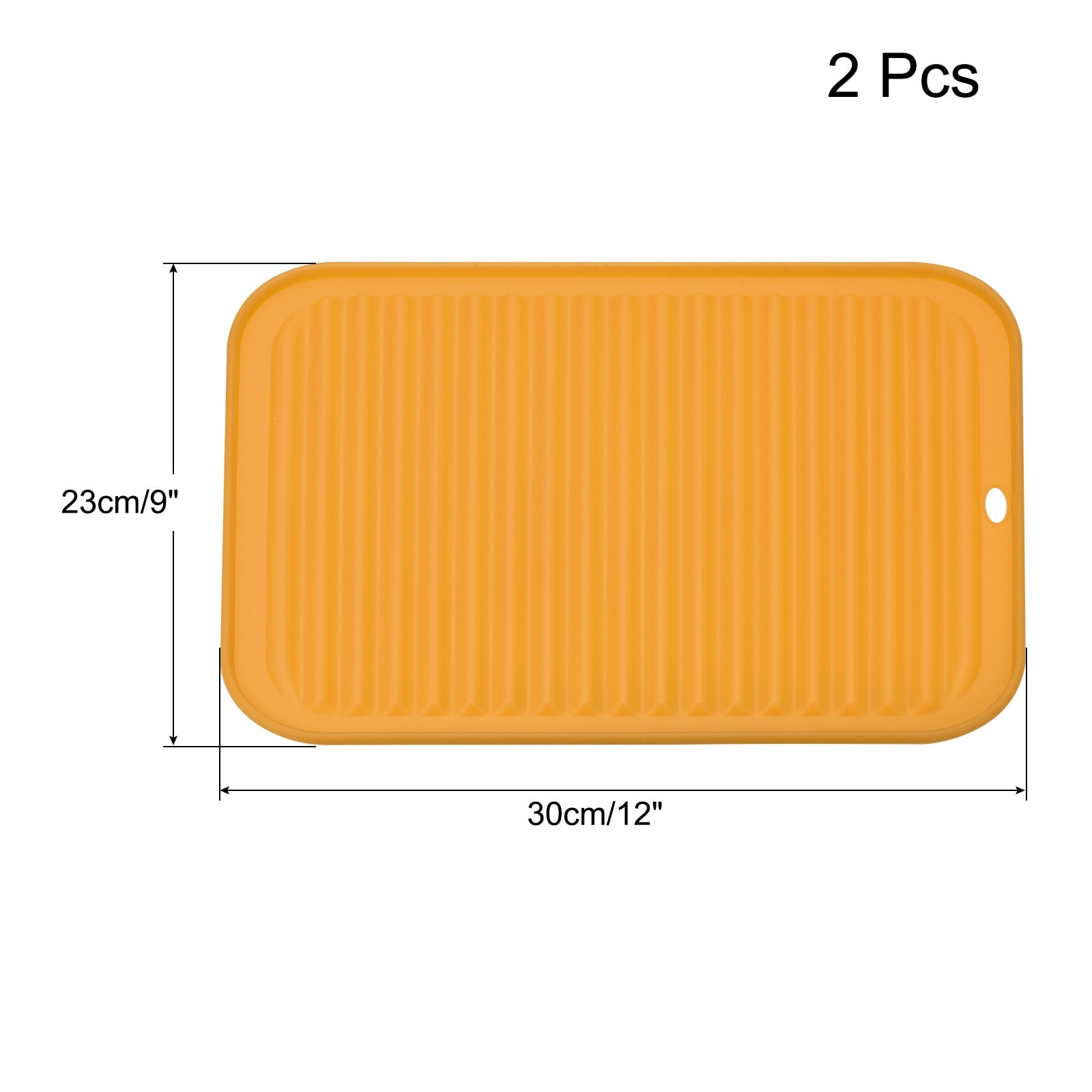 Unique Bargains Dish Drying Mat Set Silicone Drain Pad Heat Resistant Suitable for Kitchen 3 Pcs Orange Red Yellow