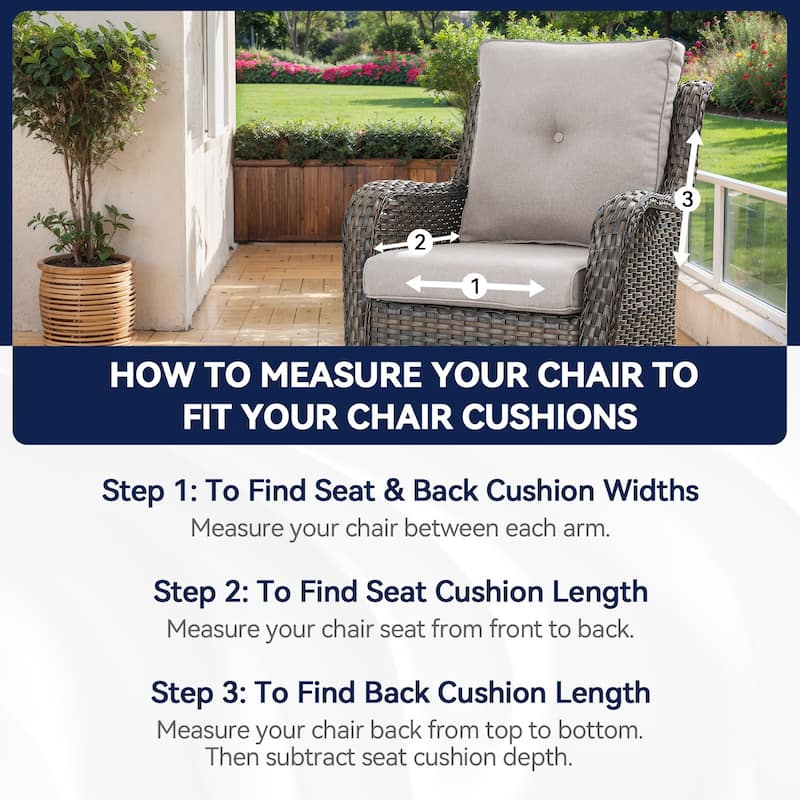 2 Pair Patio Soft Cushions for Outside