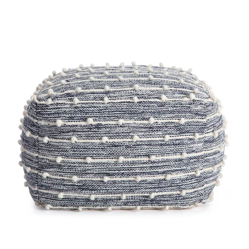 Jani Surin 22-inch Square Pouf Ottoman - Handmade Footrest for Living Room, Bedroom, Nursery, Kidsroom