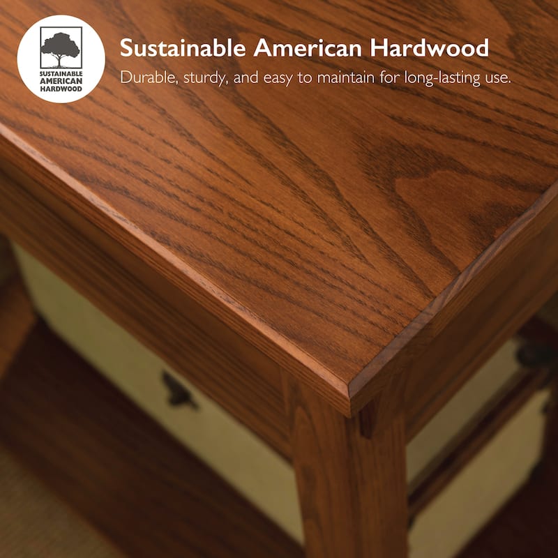 Leick Home Solid Wood Mission End Table with Drawer