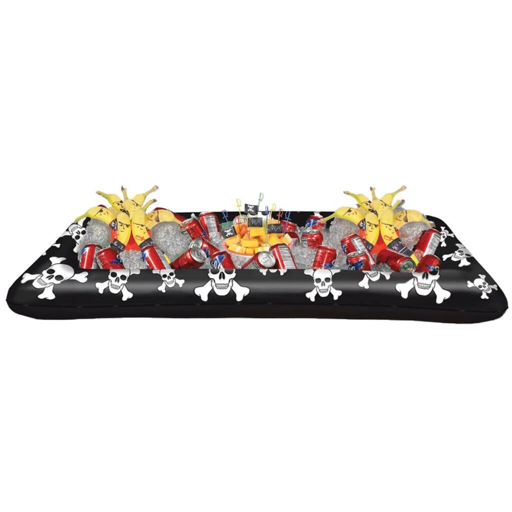 53.75" Black and Red Pirate Buffet Cooler Inflatable Halloween Props
