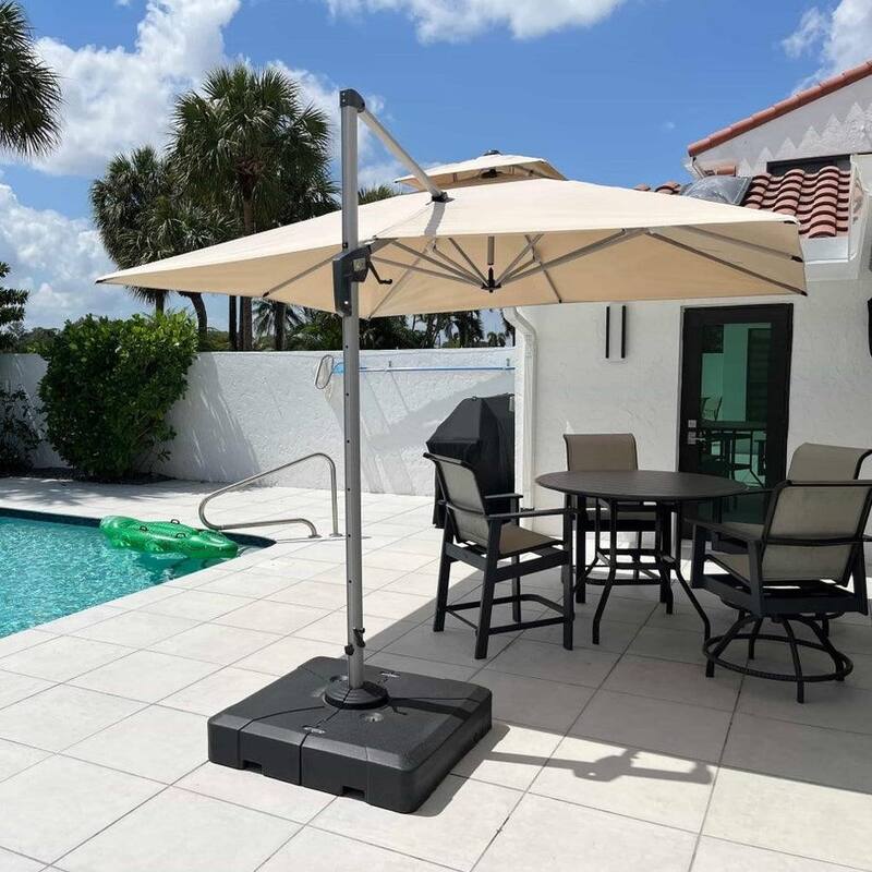 PURPLE LEAF 10ft Square Sunbrella Patio Cantilever Umbrella