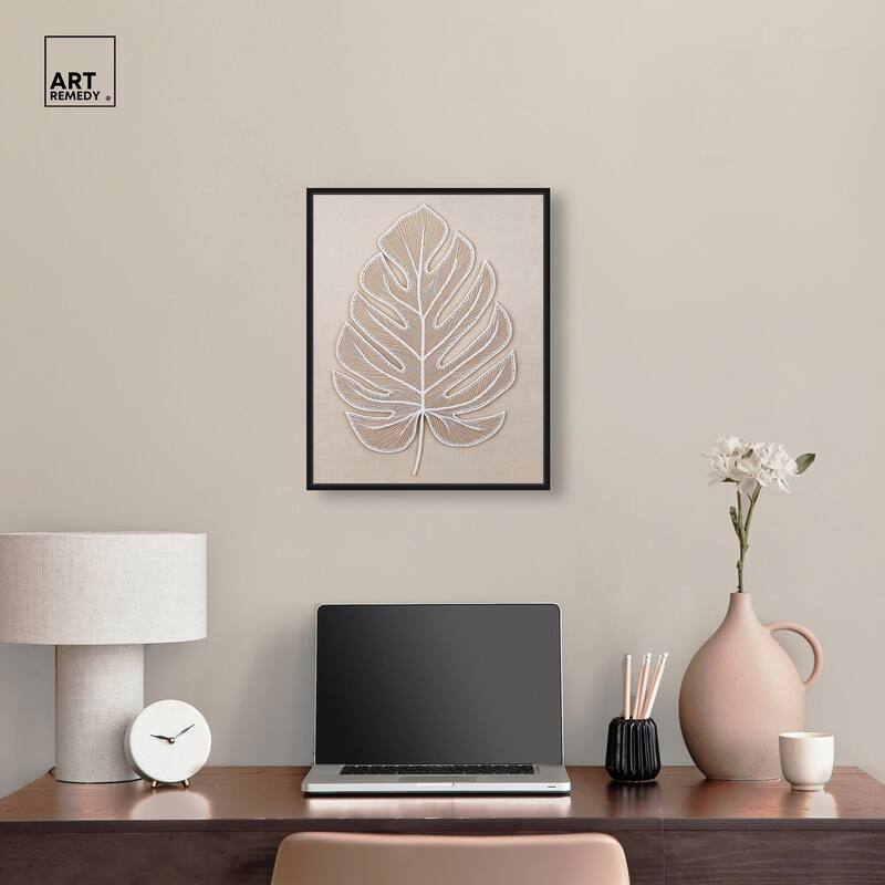 Linen Leaf II Canvas by Art Remedy