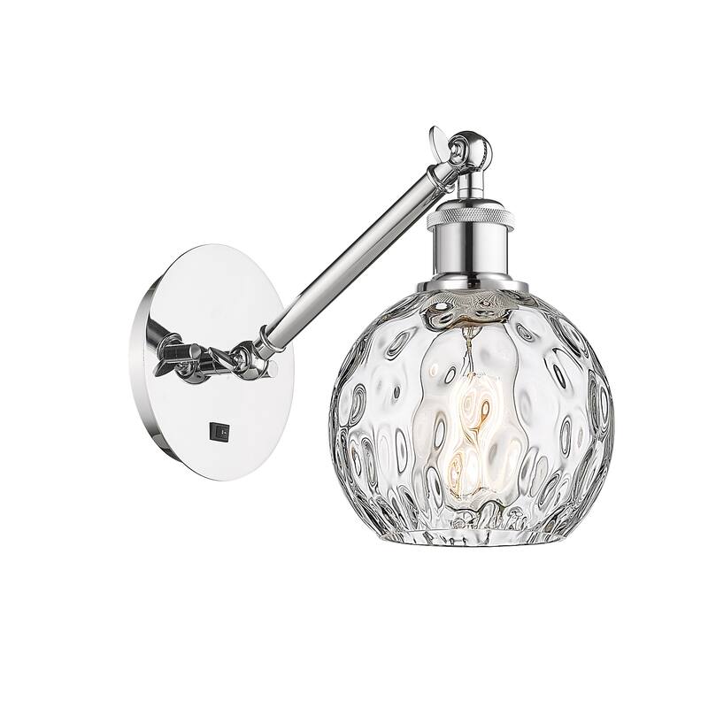 Innovations Lighting Ballston Athens Water Glass 6" - 1 Light 6" Sconce - Arm Adjusts Up and Down - Clear Water Glass/Polished Chrome