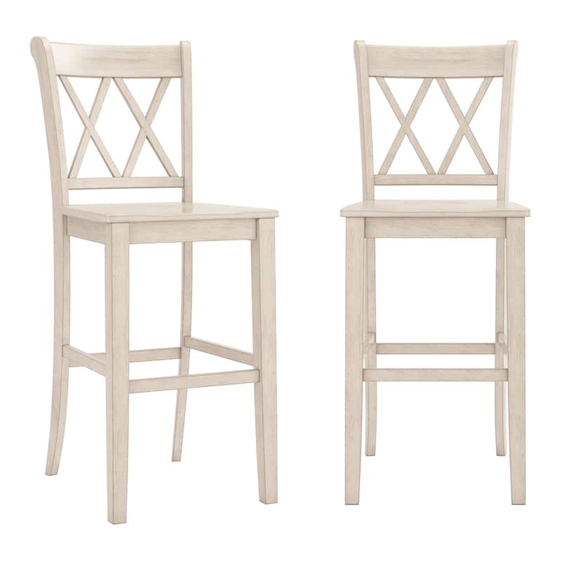 Ronda X-Back Bar Height Chairs (Set of 2) - Antique White
