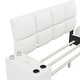 preview thumbnail 7 of 8, Queen Size Upholstered Platform Bed with Multimedia Nightstand & Storage Shelves Storage Bed Frame for Kids Teens Adults, White
