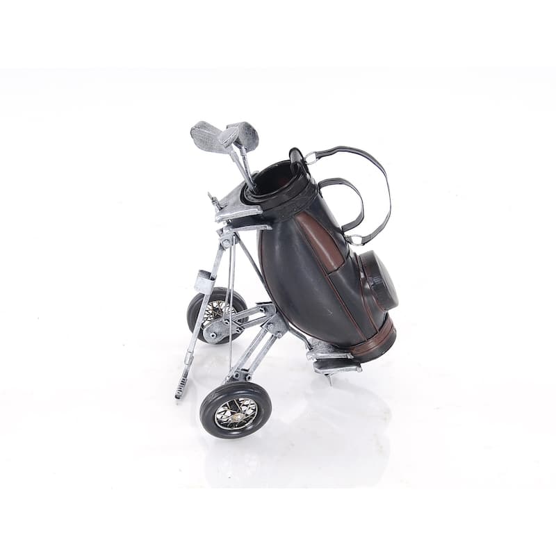 Vintage Black Golf Bag - 8x6.5x10"